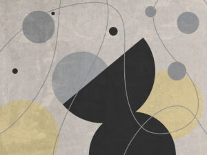 Carta da parati moderno grafico art-deco stile pastello astratto